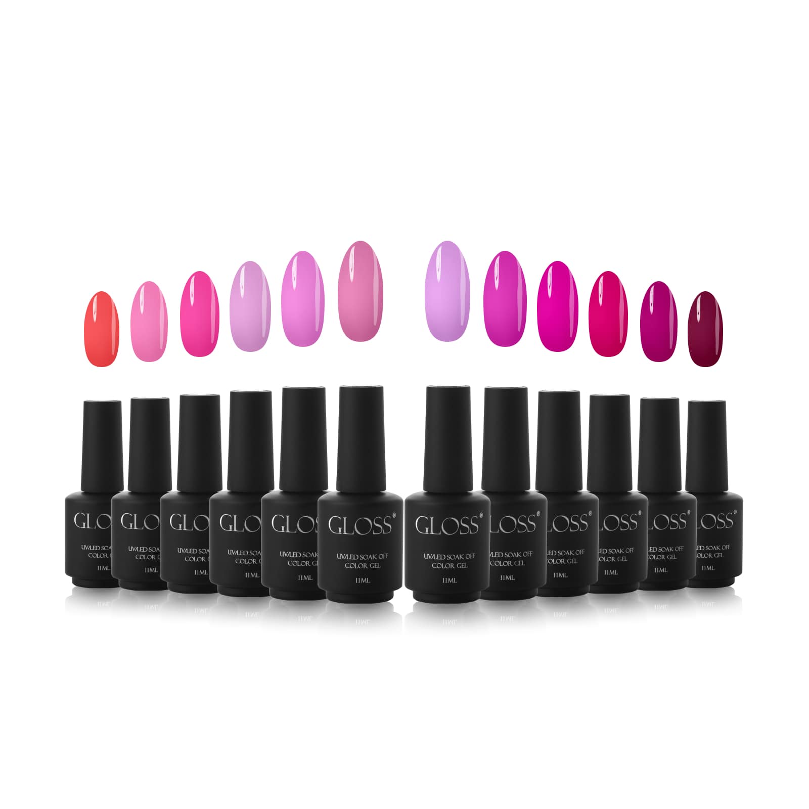 GLOSS Color gel set "Juicy Berries", 12 pcs (11 ml)